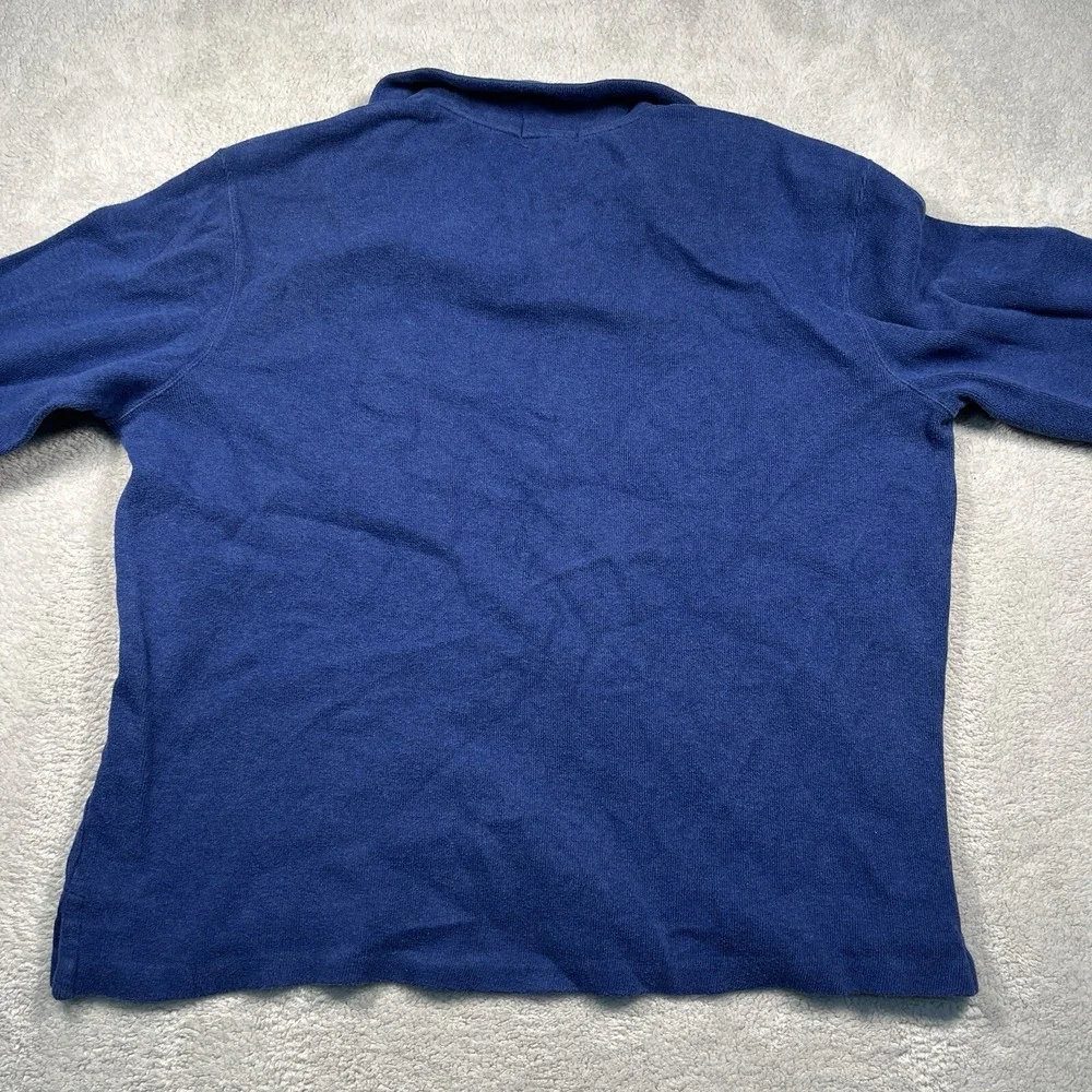 Polo Ralph Lauren Estate Rib Blue Quarter Zip Long Sleeve Pullover Shirt Mens‎ L